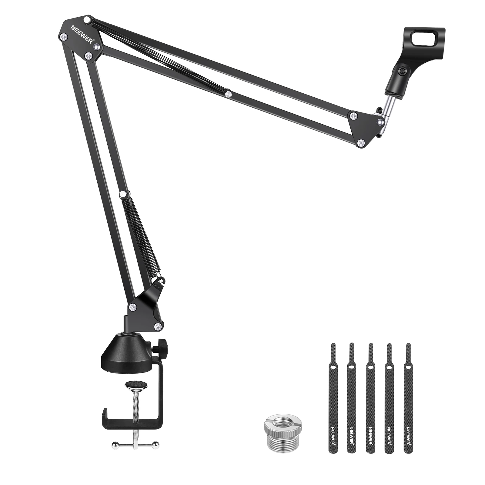Microphone Arm Stand, Suspension Boom Scissor Mic Arm Stand with 3/8” to 5/8” Sc