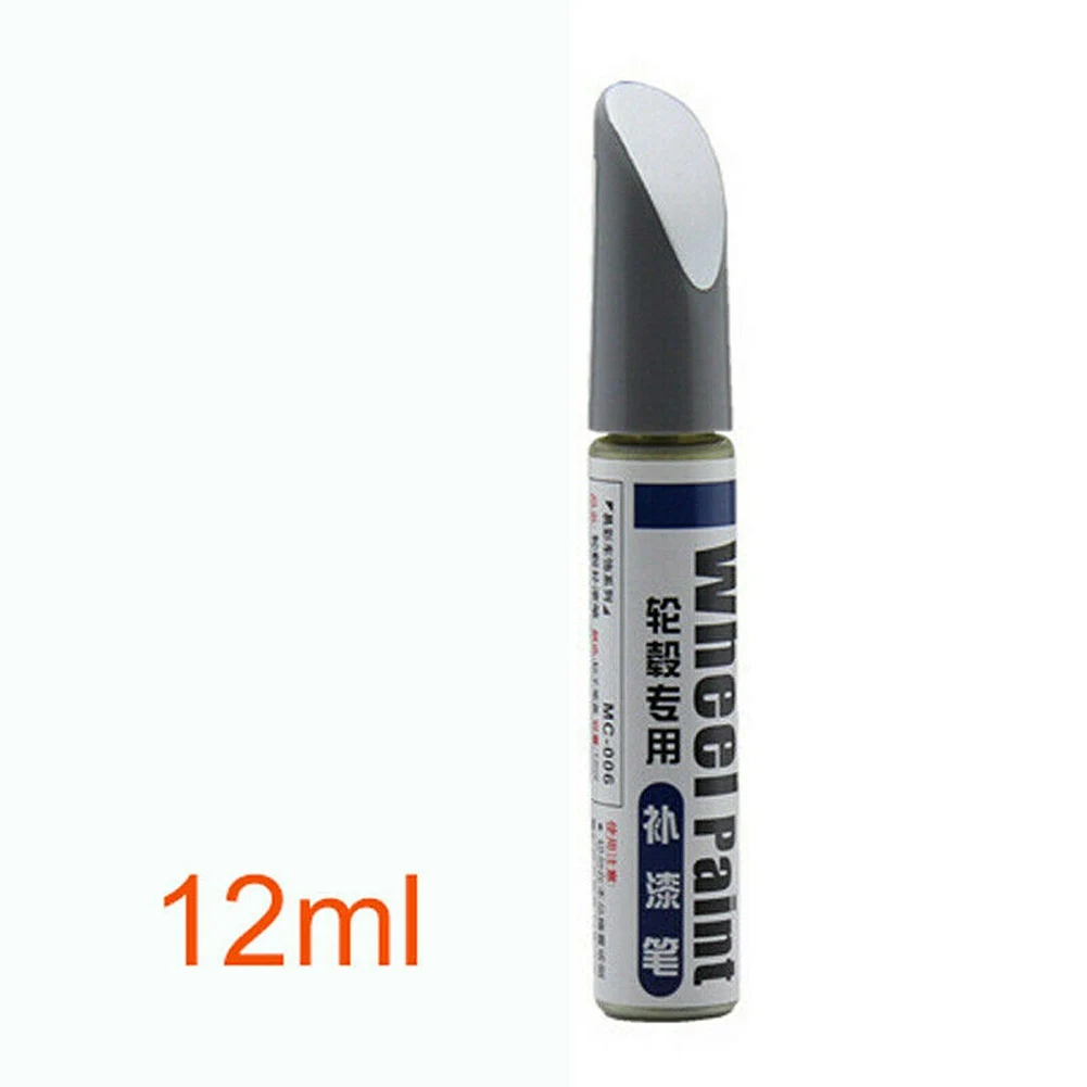 12ml Car Wheel Repair Paint Alloy Wheel Touch Up Pen Repair Paint W/Brush Curbing Scratch Maker Tool Rim Auto Refinishing Marker