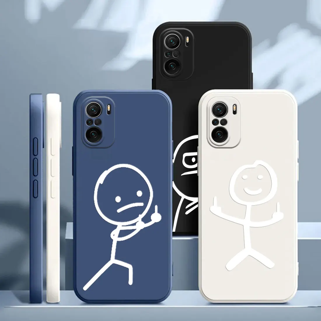 Funny Middle Finger Cute Matchman Case For Xiaomi Poco X7 F7 M7 X4 X5 F6 M6 Pro X3 10T 11T 12T 13T 14T Pro 15 Ultra Phone Cover