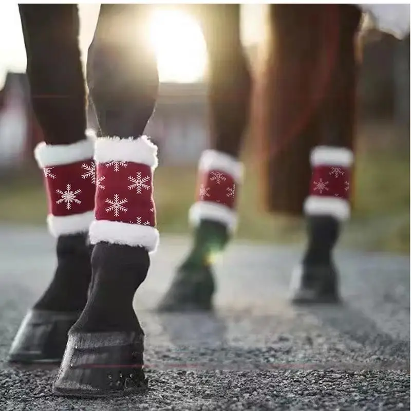 Christmas Snowflake Horse Leg Wraps for Winter Comfort