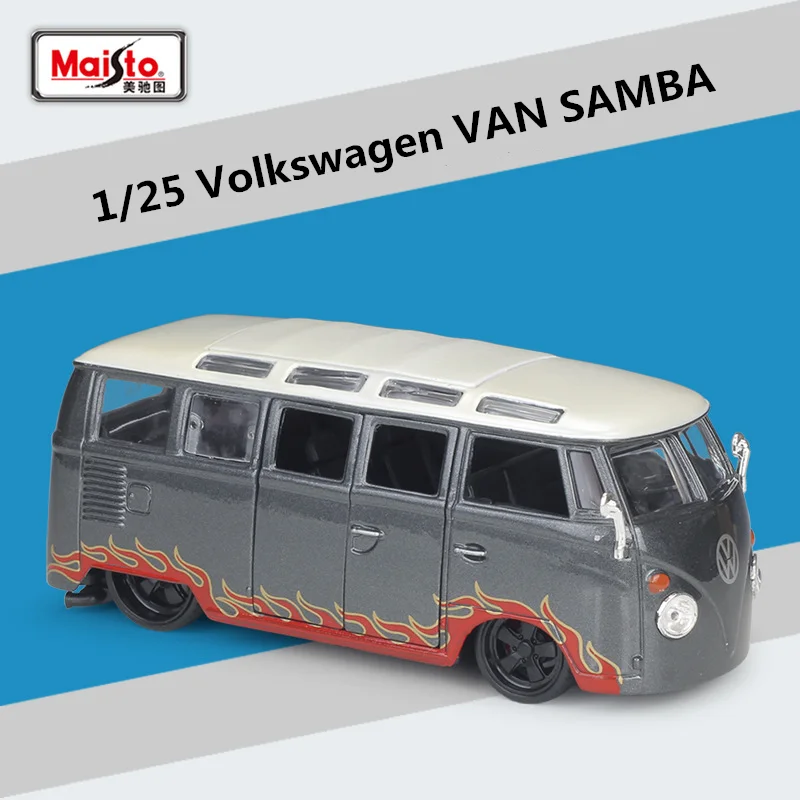 Maisto 1:25 Volkswagen VAN SAMBA Alloy BUS Car Model Diecast Metal