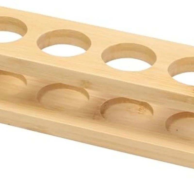 5 Holes Wood Essential Oil Storage Rack Lipstick Perfume Nail Polish Table Display Stand fits 15/10/5ml Bottles Farmhouse Decor 5