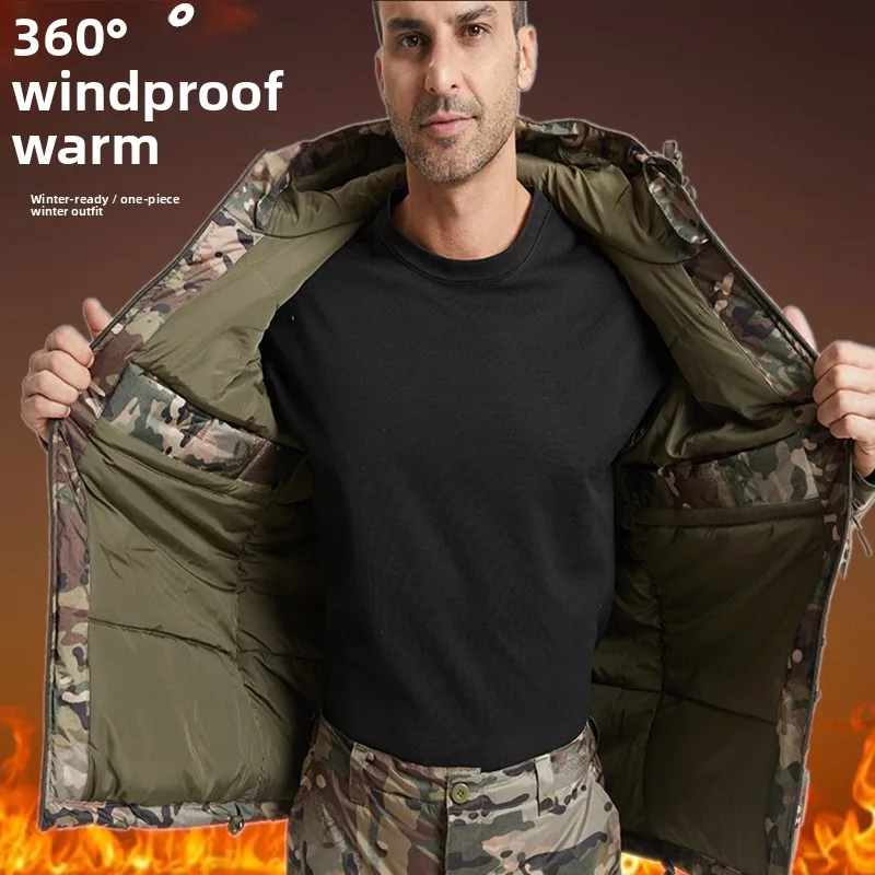 2026 New Men's Winter Camouflage Hudson Waterproof Jacket Insulated Fishing Hunting Outdoor Camo Thermal Protection Suit 3