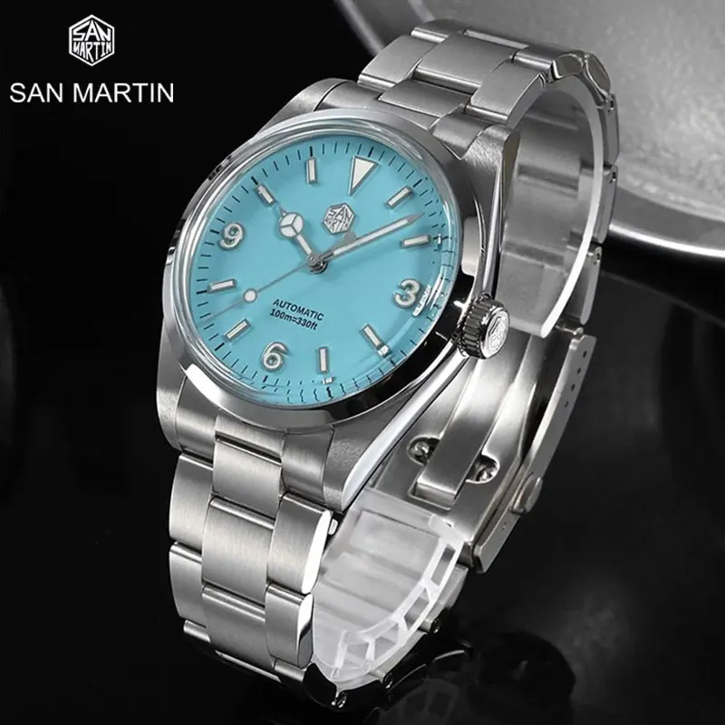 

San Martin 39mm Men Watch Seagull ST2130 Automatic Mechanical Explore Waterproof Watches Luxury Sapphire Lume Relogio Masculino