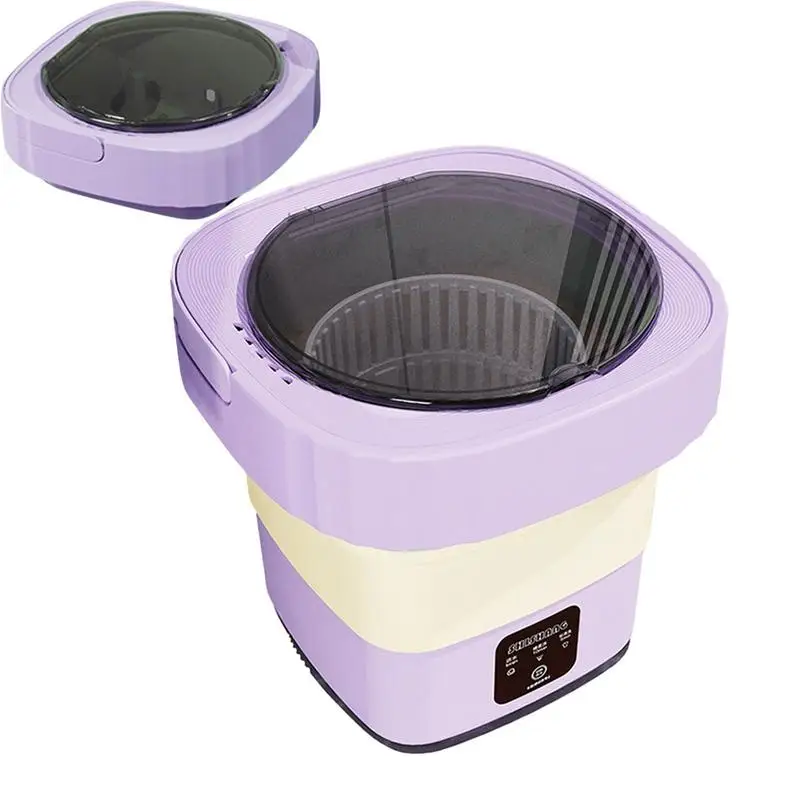 

6.1 LBs Folding Portable Washing Machine Big Capacity With Spin Dryer Bucket For Clothes Travel Home Underwear Socks Mini Washer