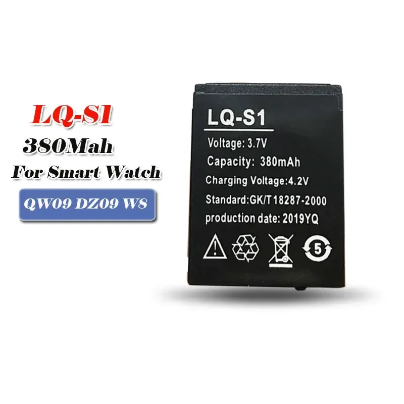3.7V rechargeable battery 380mAh rechargeable battery Fit smart watch fashion meter QW09 DZ09 A1 W8 X6 V8 lithium battery LQ-S1