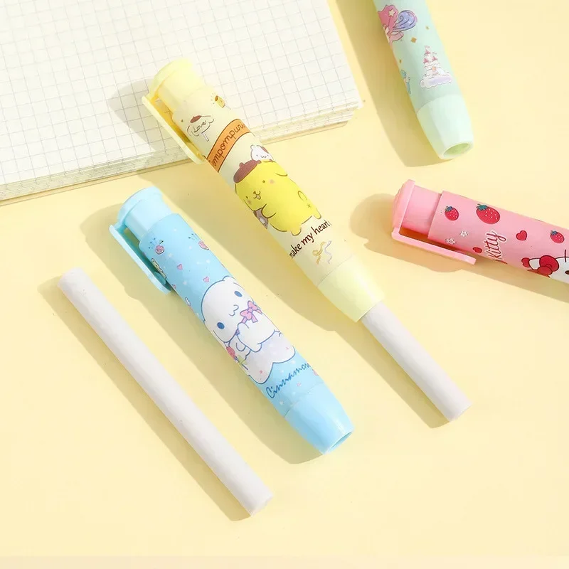 Pencil Eraser Eraser Pen Plasticine Eraser Eraser Refillable Pen Biscuit Eraser Kneadable Eraser Retractable Eraser Creative Sanrio Hello Kitty Press Eraser Anime Kuromi Melody Cinnamoroll Cartoon Kawaii Stationery
