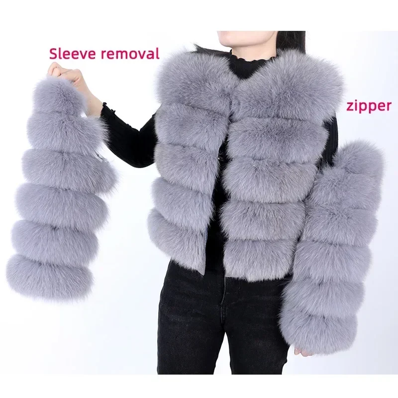 Maomaokong 2025 Natural Real Fox Fur Coat Women Winter Warm