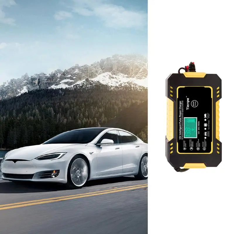 

12V Battery Charger Auto Battery Charger 12 Volt With LCD Screen Safety Protection Fast Car Charger Battery Charger Automotive