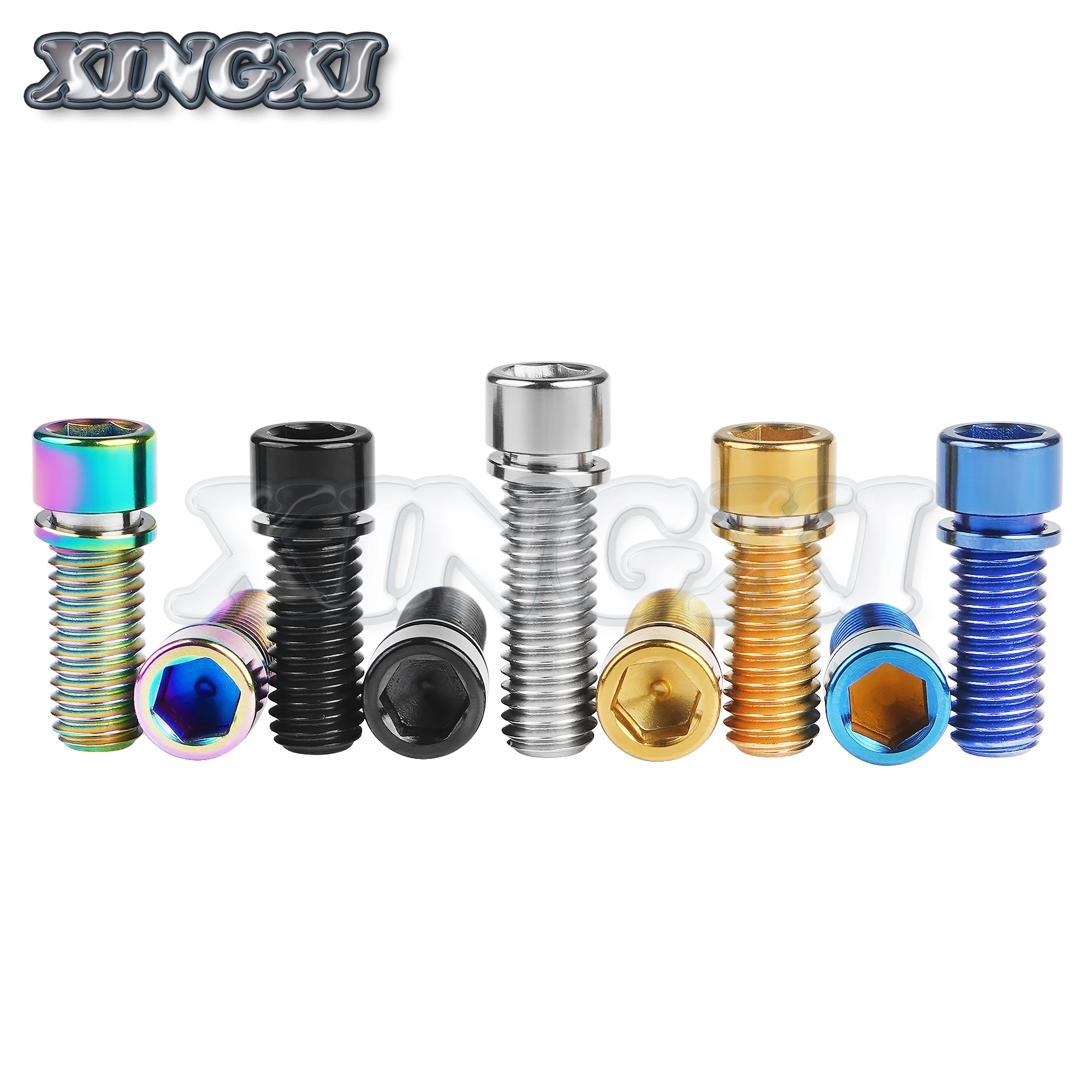 Xingxi Titanium Bolt M7/ M8 X 20 25mm Allen Key Head Screw with Washer for Motorcycle Bike Screw Accessories hexagon socket screw titanium bolts hex socket cap screw