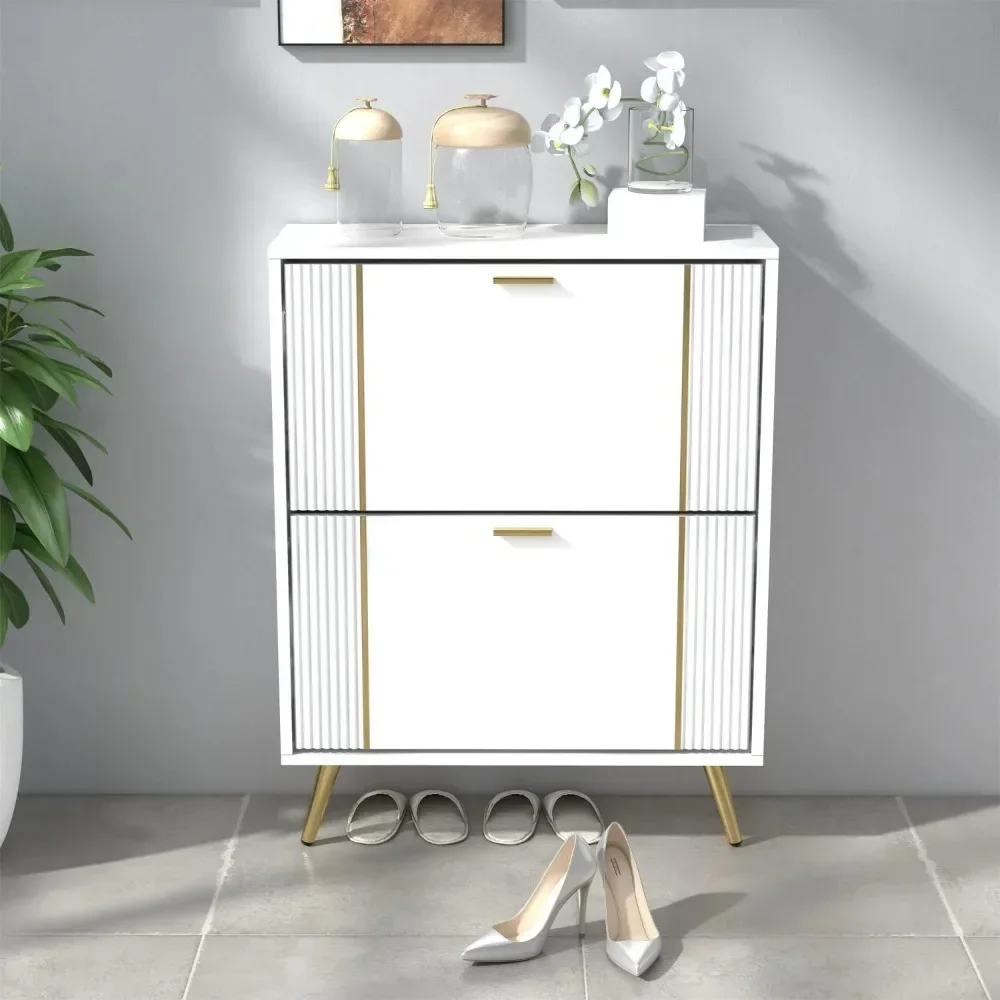 

Shoe Cabinet, Modern Style Ultra-Thin Tipping Shoes Cabinets, Cream Shoes Rack