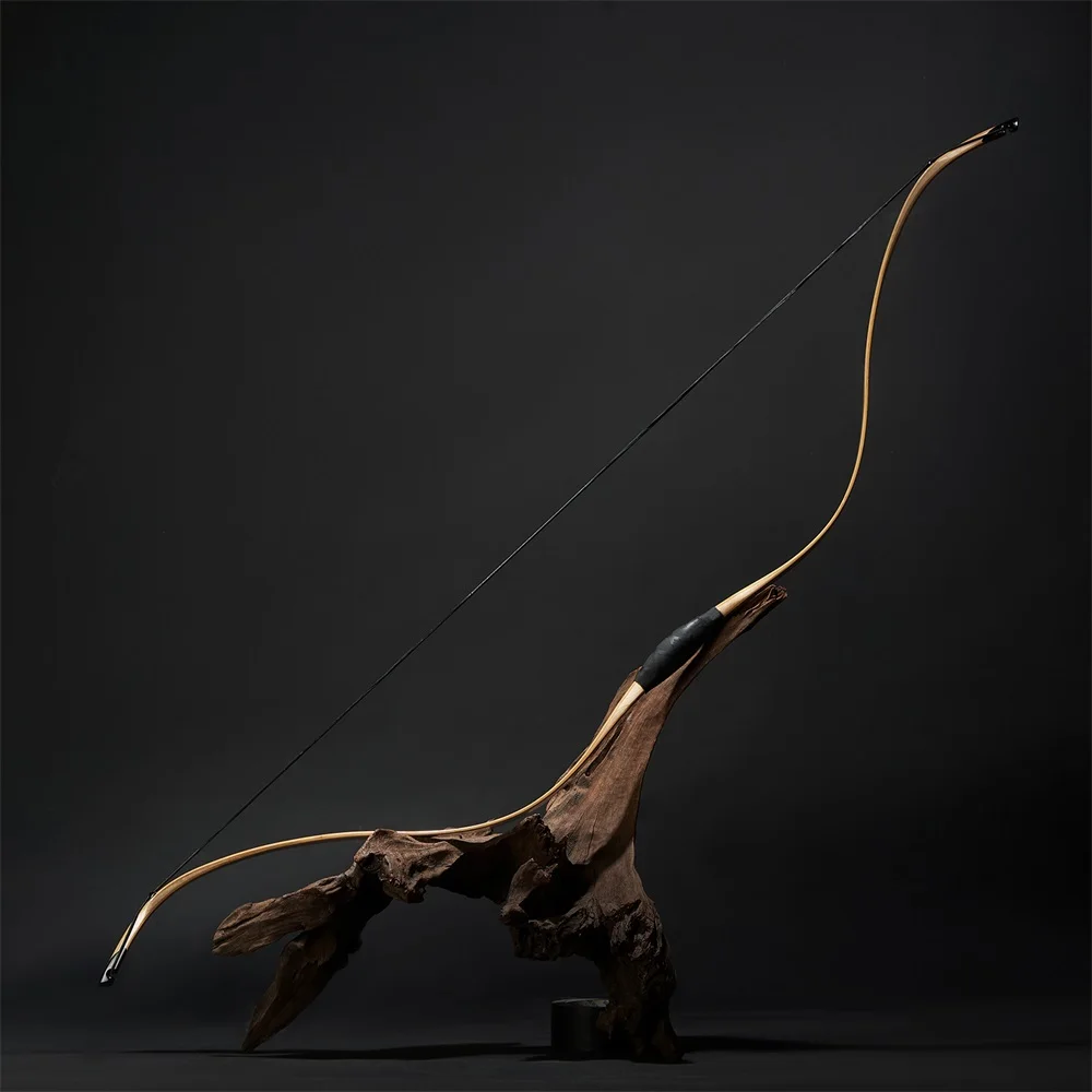 Arc De Chasse Américain Recurve Longueur 58 Pouces 25 55 LBS Manche En Bois Pour