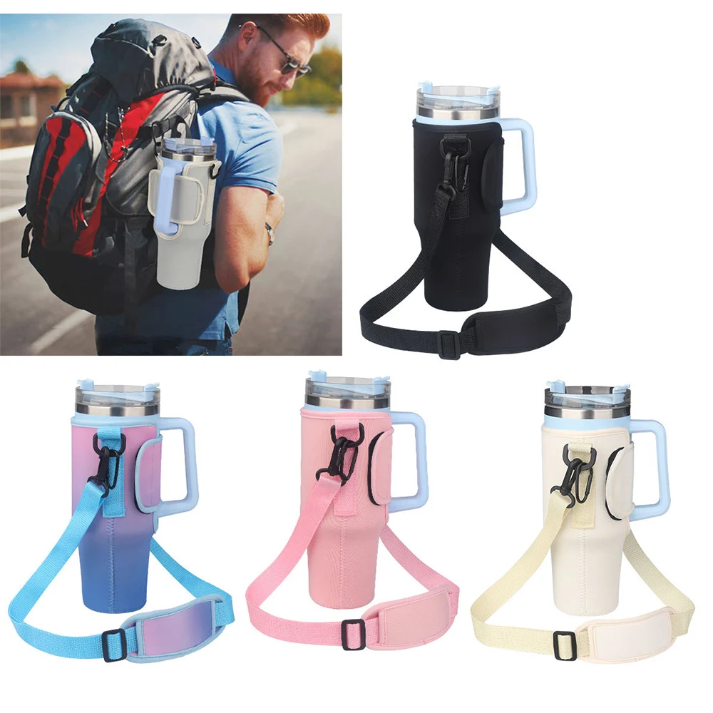 Portable 40oz Water Bottle Pouch Waterproof Phone Key Holder Jug Carrier  Neoprene Water Bottle Bag with Adjustable Strap - AliExpress