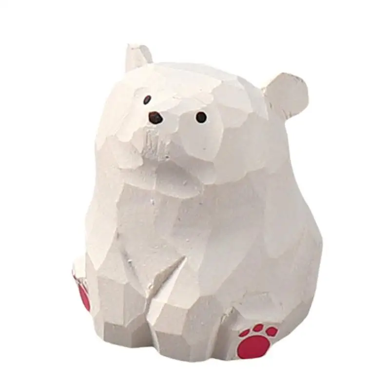 Mini Orso Figurine Desktop Orso In Legno Ornamento Free Standing Ornamenti Da Tavolo Da Collezione Indoor Outdoor Miniatura Per La Casa