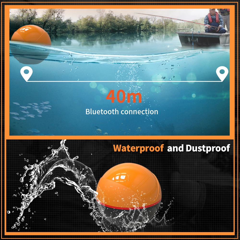 Erchang F68 Fish Finder Sonar For Fishing 125khz/330khz Echo-sounder Portable Wireless Sounder Android&IOS APP fish finder