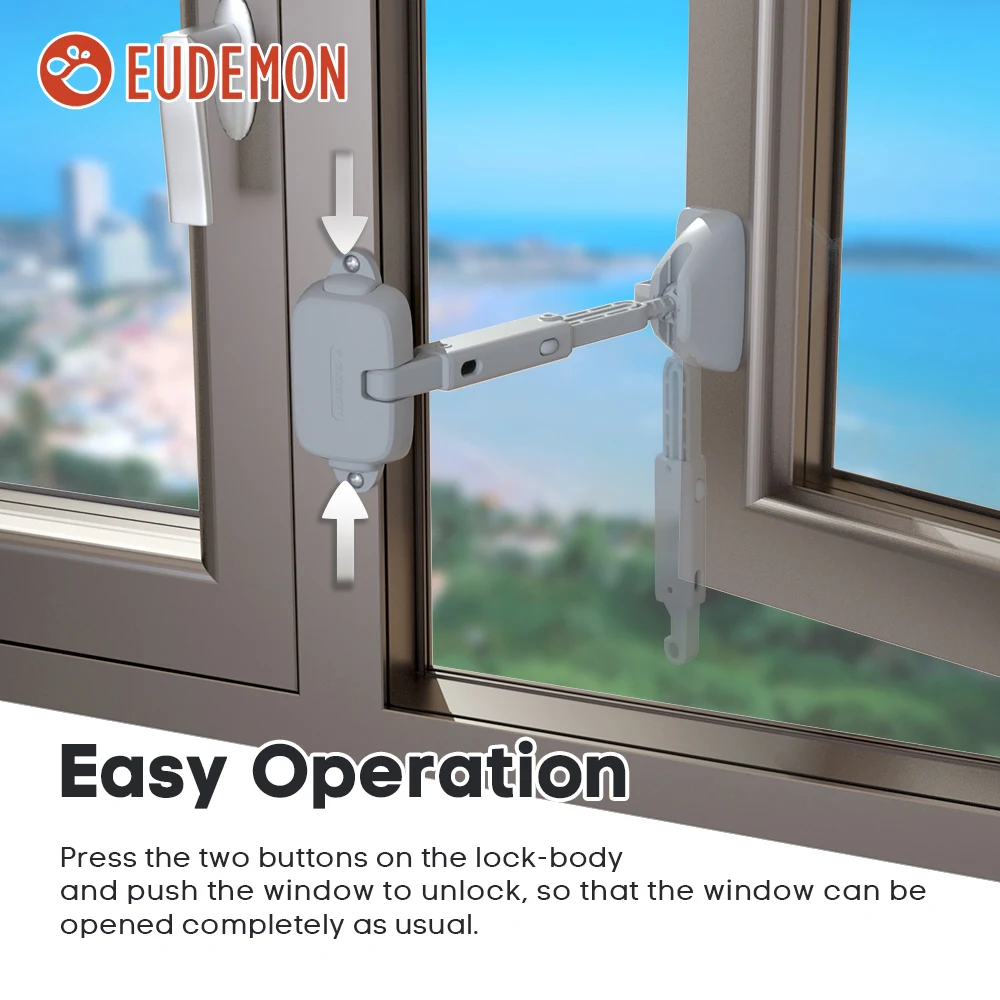 Child Protection Window Restrictor Adjustable Window Lock Child Safety Stopper Falling Prevention Locks Limiter 1PC