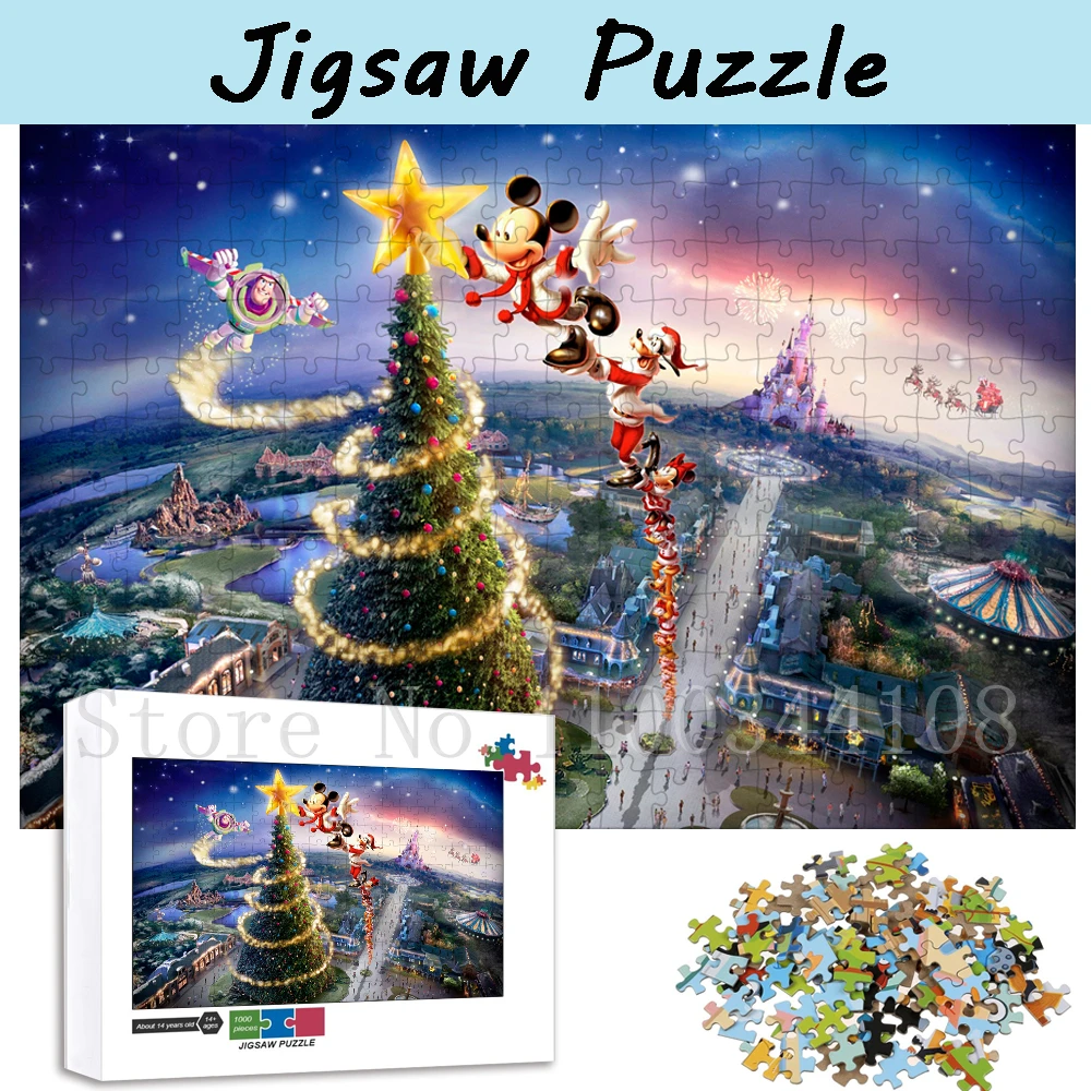 DisneylandChristmasJigsawPuzzles3005001000PiecesMickeyMouseBuzzLightyearPuzzlesfor