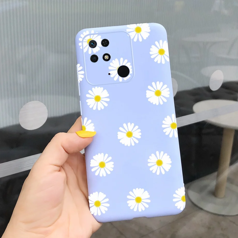 XINYEXIN Cover per Xiaomi Redmi 10C, Custodia Floreale per Ragazza Donna Motivo Floreale Trasparente TPU Antiurto Custodia Protettiva Telefono - Kitten