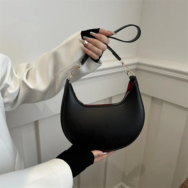 Stylish Synthetic Leather Underarm Women Bag, Fashionable Solid Color PU Shoulder Bag, Novel Tote Purse, Suitable for Daily Use