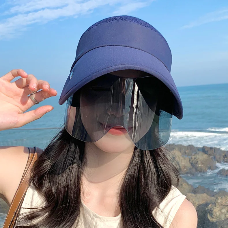 Gran oferta de sombrero de verano para mujer, con gafas de sol, de 13 cm, de ala grande, transpirable, para exteriores, con parte superior vacía, con cinta mágica ajustable, para viajes y playa_voghion.com