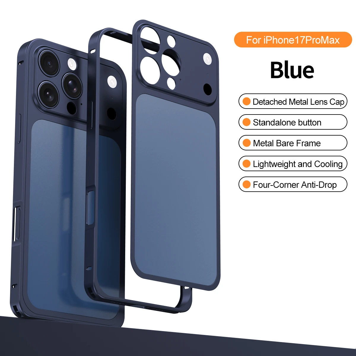 Luxury Aluminum Alloy Slim Frame Case with Metal Backplane