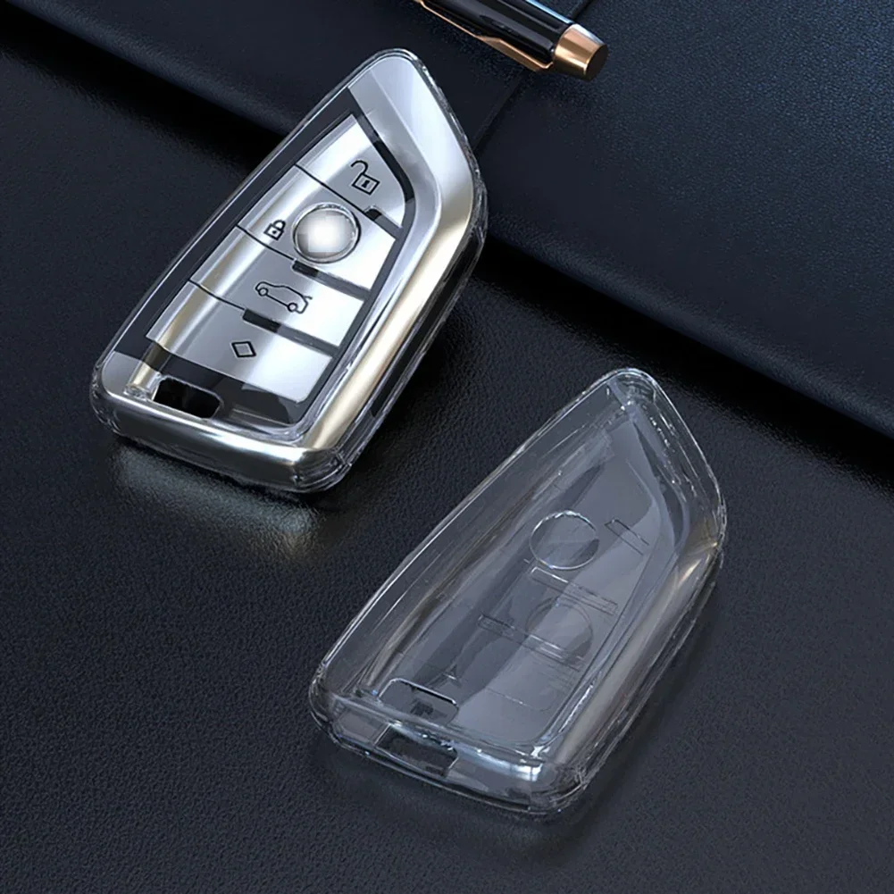 Car Key Shell Car Remote Key Soft TPU Case Cover Shell Fob For BMW X1 X3 X5 X6 X7 1 3 5 6 7 Series G20 G30 G11 F15 F16 G01 G02 F48 Keyless Bag