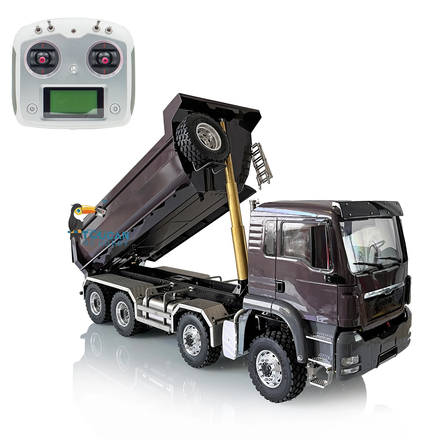 

LESU Hydraulic RC Dump Truck 1/14 8X8 Remote Control Tipper Car TGS Sounds Lights Motor Toys for Boys THZH1312-SMT1