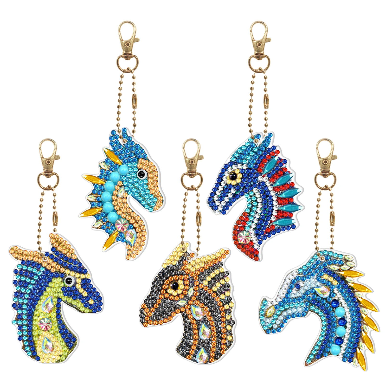 special drill diamond painting New 8 Piece Keychain 5D Diamond Painting Embroidery Keychain DIY Bird Seahorse Keychain Single Sided Point Drill Pendant Gift diy diamond painting 5D DIY Diamond Painting