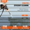 VEVOR Electric Pressure Washer 2150PSI 1.85-GPM Foam Cannon High-Pressure Portable Cleans Cars/Fences/Patios/Furniture/Floor/ 2