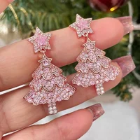 Cute Frog Christmas Hat Stud Earrings for Women Fashion Xmas Jewelry Tree Star Crystal Piercing Dangle Ear Drop New Year Gift - Image 3