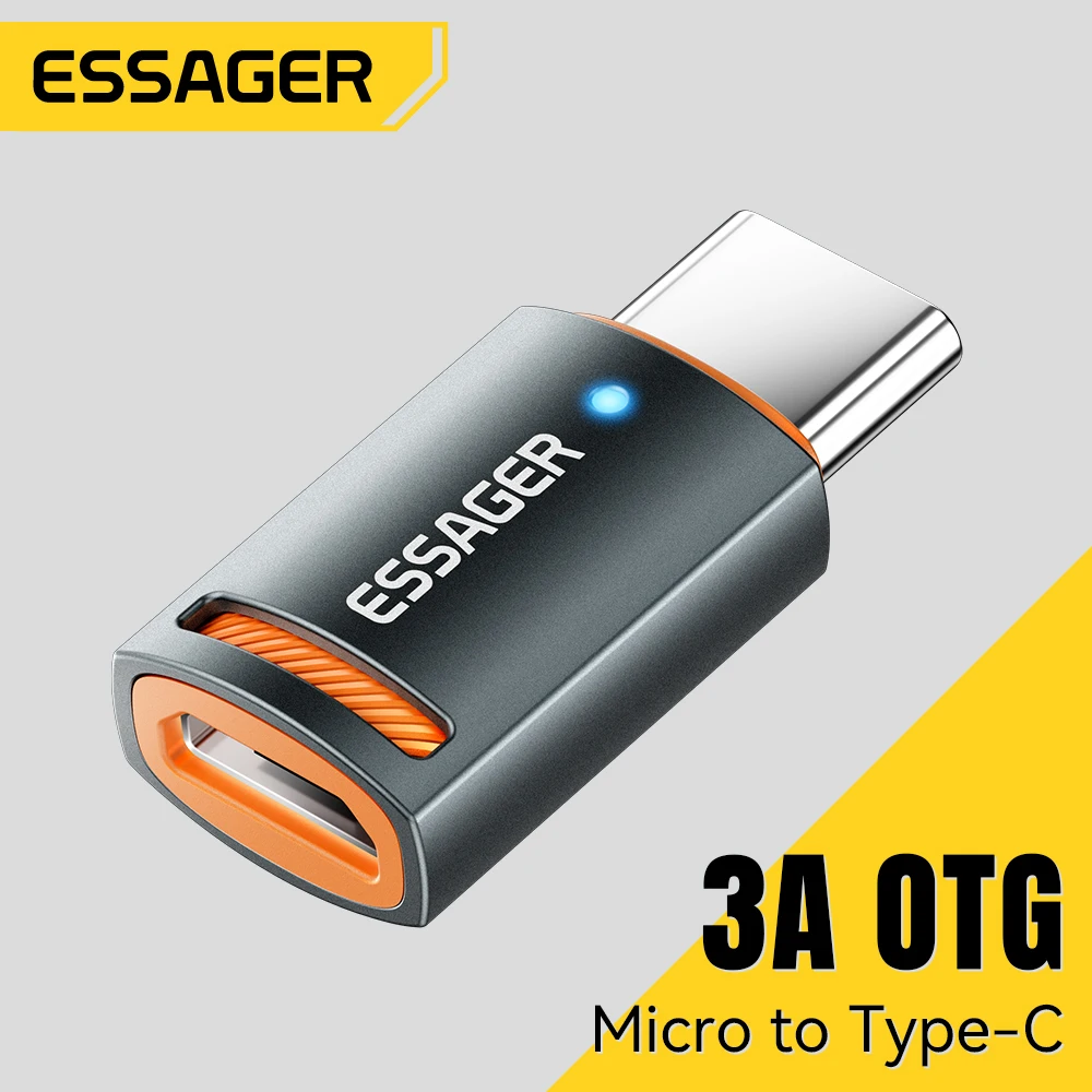 Essager USB 3.0 OTG Adapter Type C Female to USB Male Converter To Micro ip Fast Charging Adapter For Laptop Macbook Samsung otg adapter