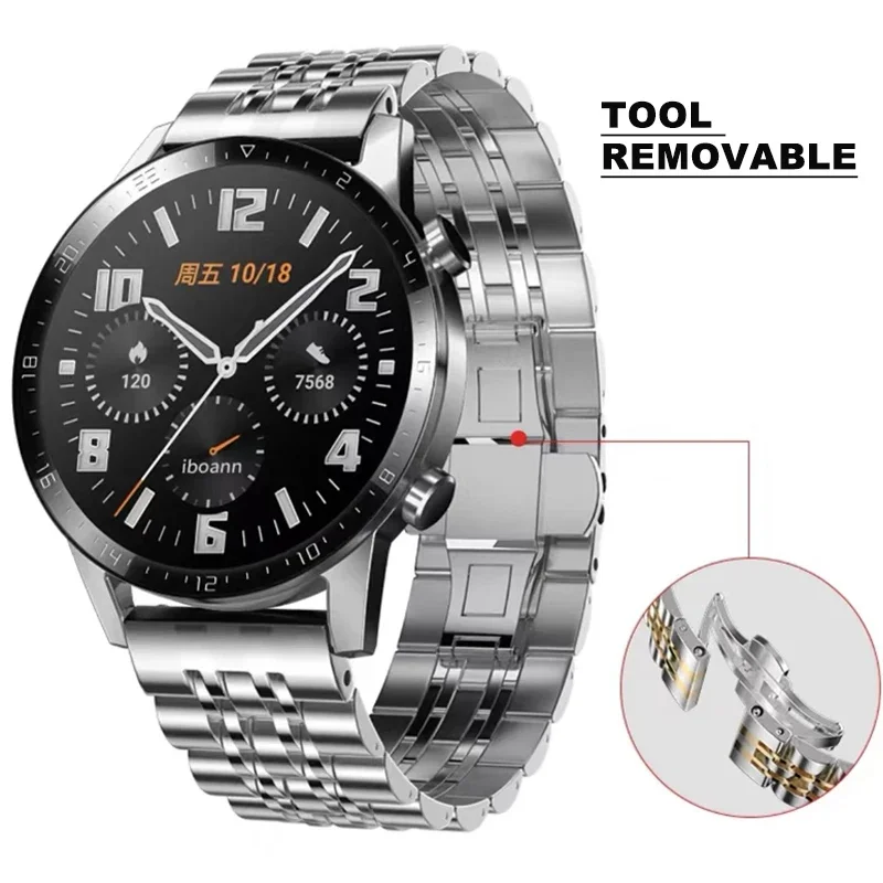 حزام ساعة فاخر 22 ملم من الفولاذ المقاوم للصدأ لسا...