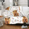 Highland Cow Blanket Animal Bedding Throw  Soft Cozy Fleece Plush  Size for Couch Bed Sofa Travelling Camping 1
