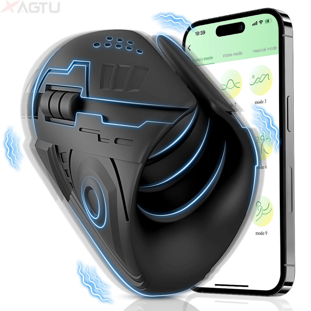 App Male Glans Trainer Penis Massager for Men Masturbator Vibrating Glans Delay Endurance Exerciser Vibrator Sex Toy for Men