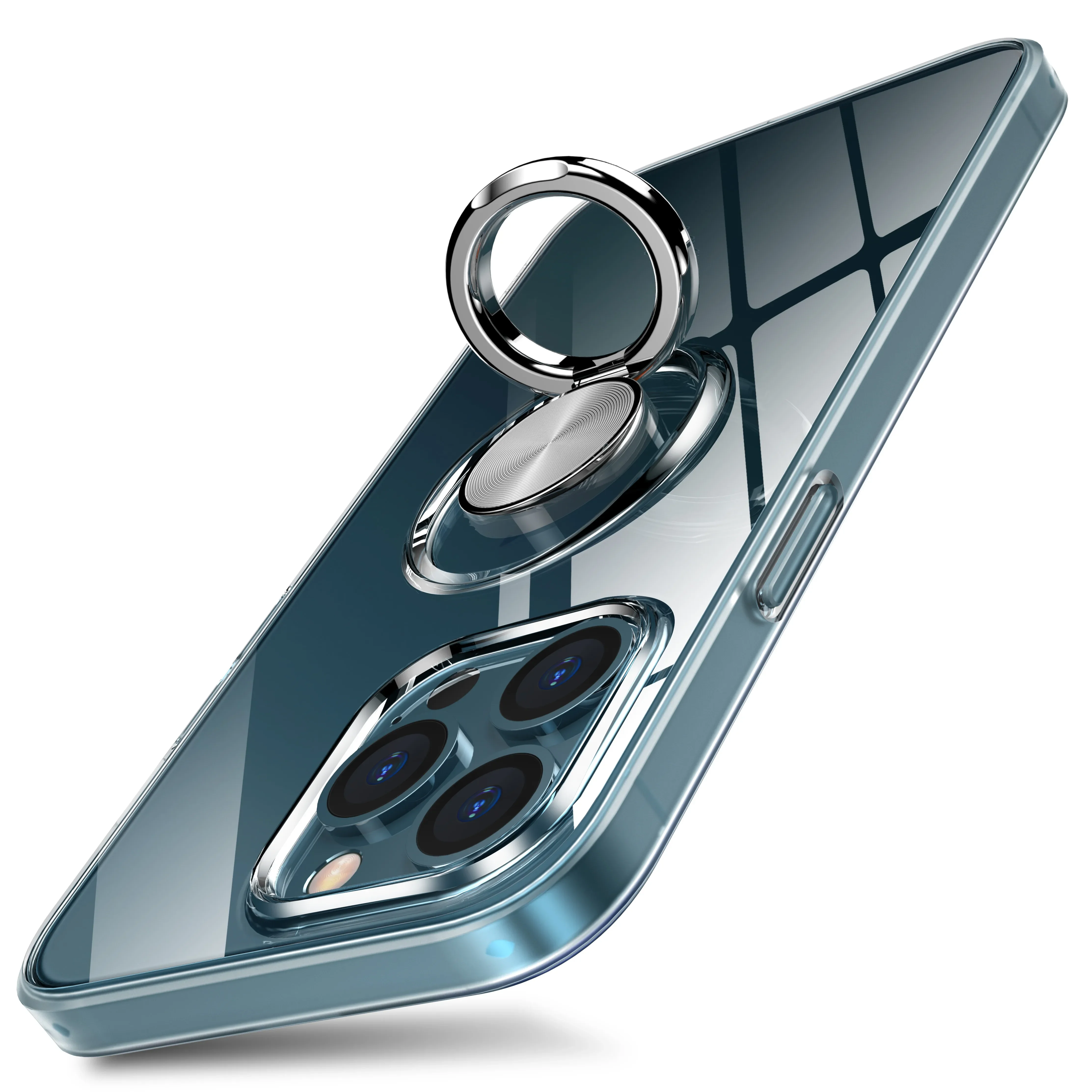 thumbnail image 1 of Magnetic Ring Holder Phone Case for iphone 7 8 X XS 11 12 13 14 15 Pro Plus Max Clear Case Transparent Silicone Soft Cover Thin, 1 of 4