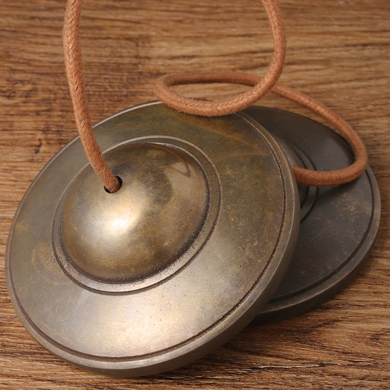 7.8cm Handmade Brass Tinkle Bell Vintage Buddhist Tingsha Bells Cymbal Yoga Meditation Sound Healing Bell Musical Instrument