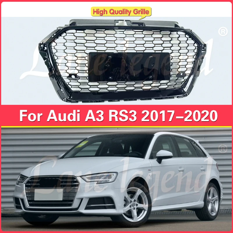 

Автомобильные автозапчасти, передняя решетка для Audi A3 2017 2018 2019 2020, новый материал ABS, S3 RS3, высококачественные решетки радиатора в стиле S