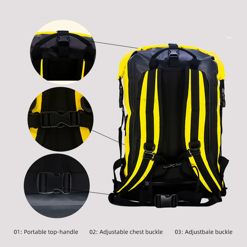 Tactical Backpack PVC Outdoor Sports Backpack Large Capacity 35L 55L 85L Fishing Storage Bag Beach Swimming Rafting River Rafting Boating Bags