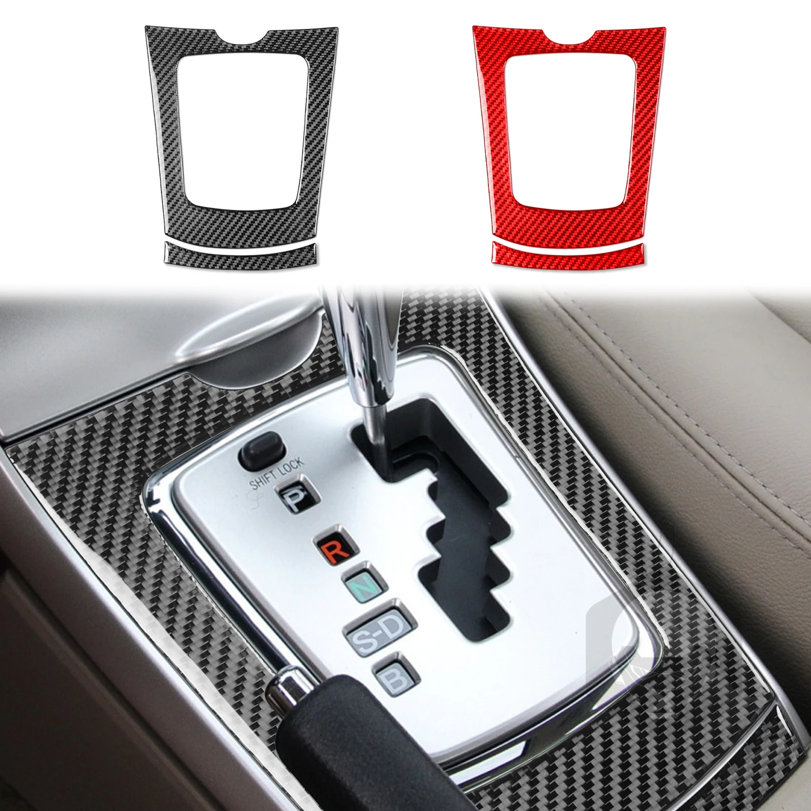 

For Toyota Corolla 2007-2013 Real Carbon Fiber Car Decal Auto Central Control Gear Shifter Panel Outer Frame Cover Trim Striker