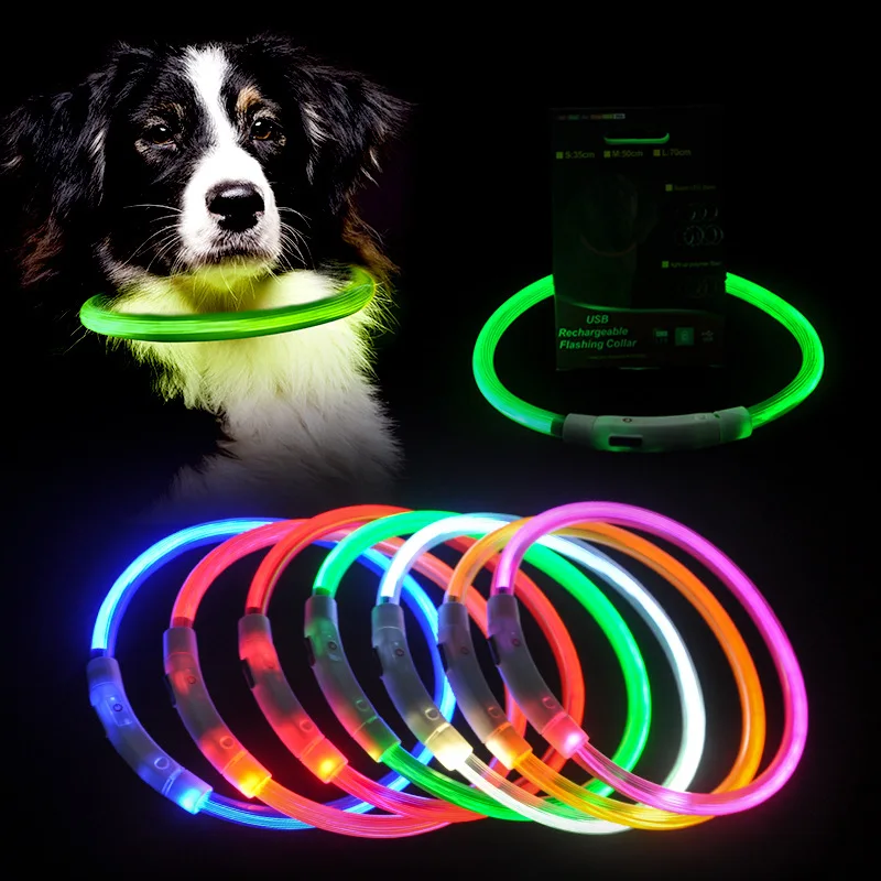 Dog Collar Led Usb Pet Dog Night Luminous Charge Night Safety Flashing Glow Loss Prevention Accessorie