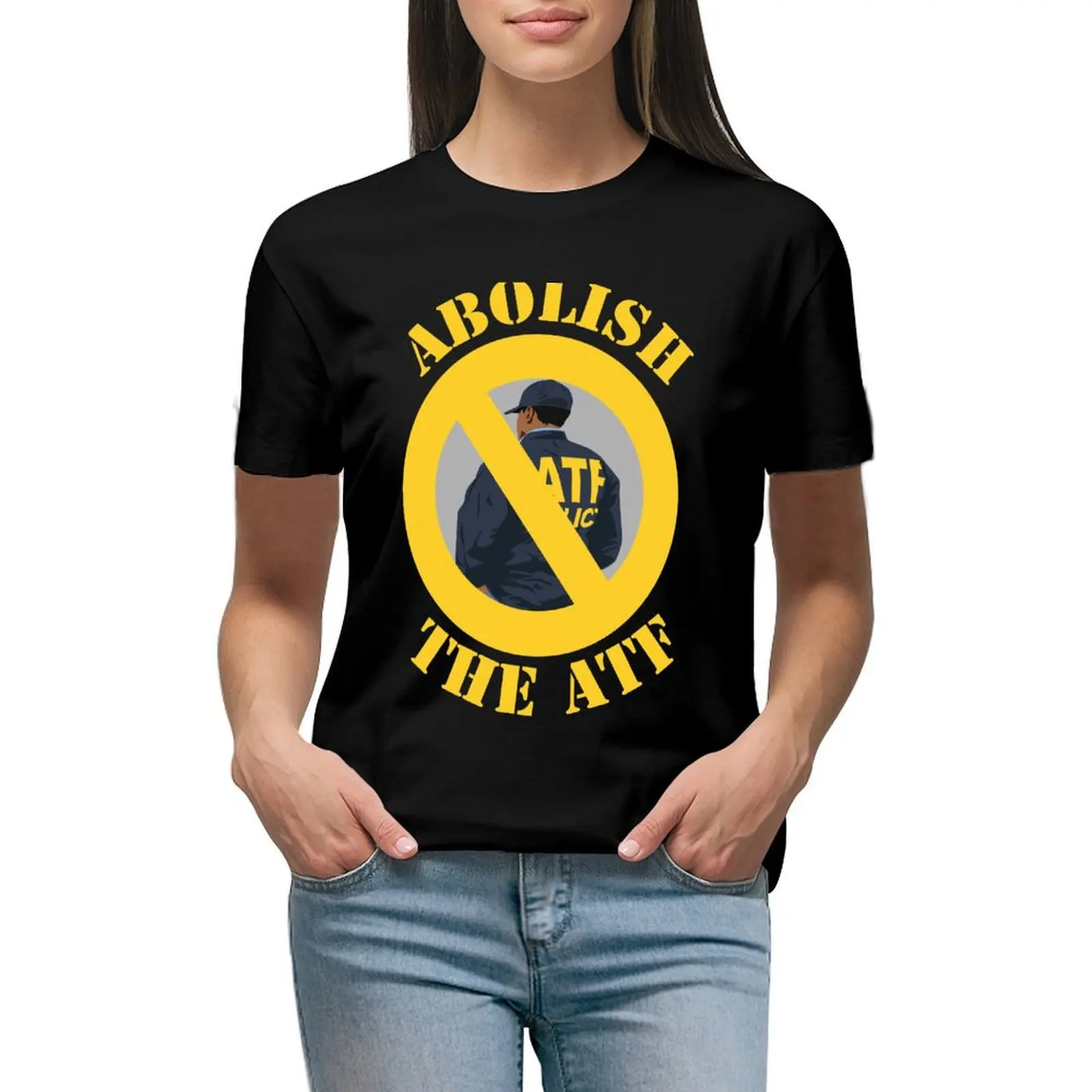 

Abolish the ATF T-shirt female anime clothes Women's tops