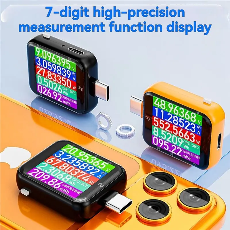 N82R T3 USB-C 테스터 디지털 전압 전류 테스터 전력계 음악 스펙트럼 분석기 데시벨 미터 레벨 및 기압계 B