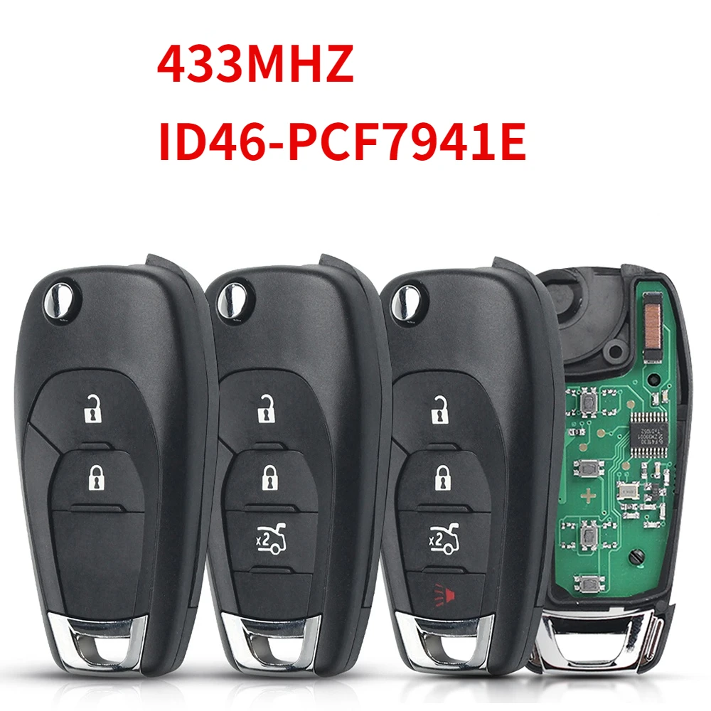 2/3/4 Buttons Car Remote Key 315MHz 433MHz ID46 PCF7941 Chip for Chevrolet Colorado Cruze Trailblazer Onix Tracker Onix