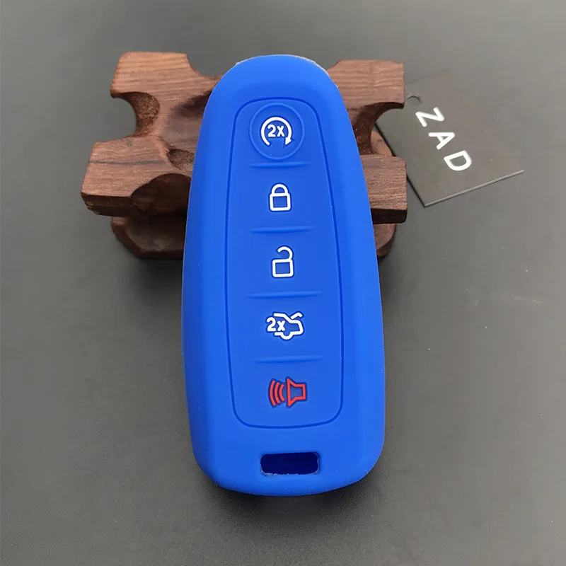 Silicone Key Fob Covers For Ford & Lincoln - 2 Pack Black & Blue Protection