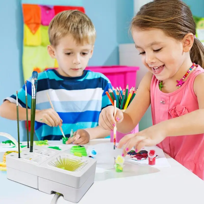 Paint Brush Cleaner For Kids Electric Paintbrush Cleaner Paint Water Dispenser Paint Brush Washer For Valentine's Day