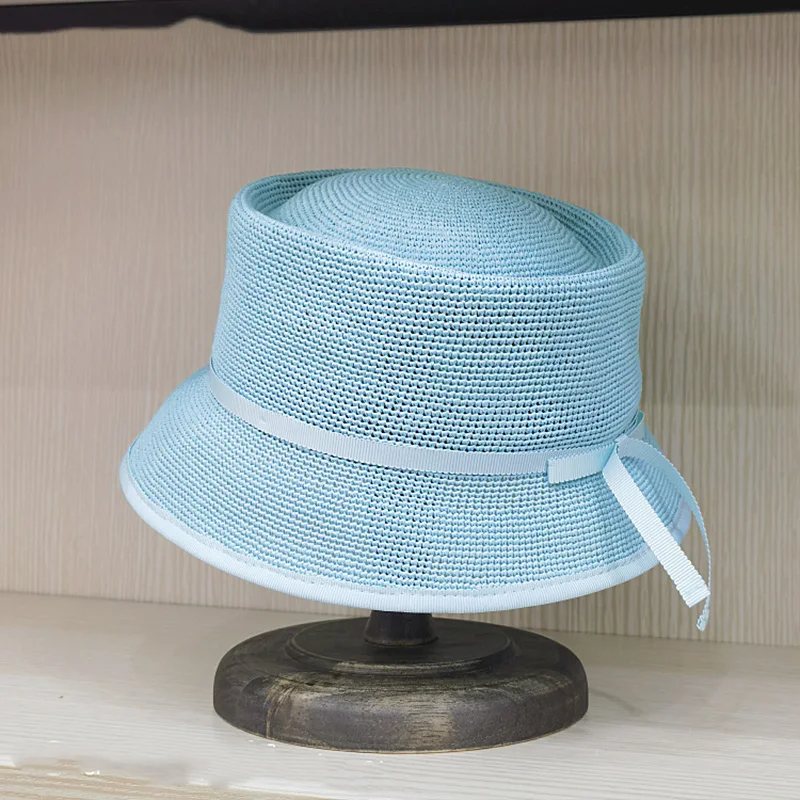 

Spring And Summer Japanese New Casual Hand Woven Beach Bucket Hats For Women Wide Brim Sun Hat Straw Hat Designer Bonnet