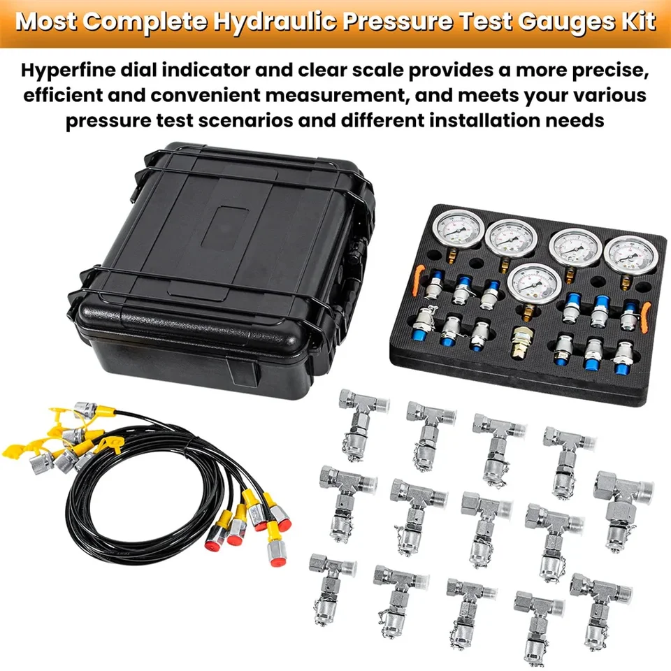 Hydraulic Pressure Test Kit For Excavator And Machinery, 10