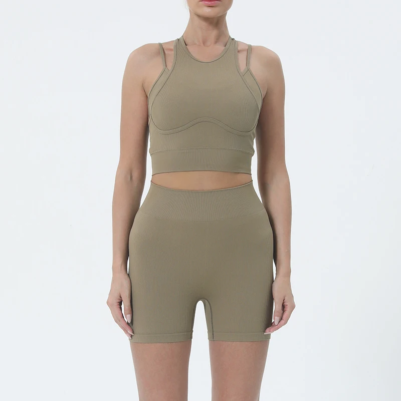 LMTD Yoga Sport Sets Fitness Sportwear Women 2 pieces Set Women's Tracksuit Sport Bra High Waist Leggings