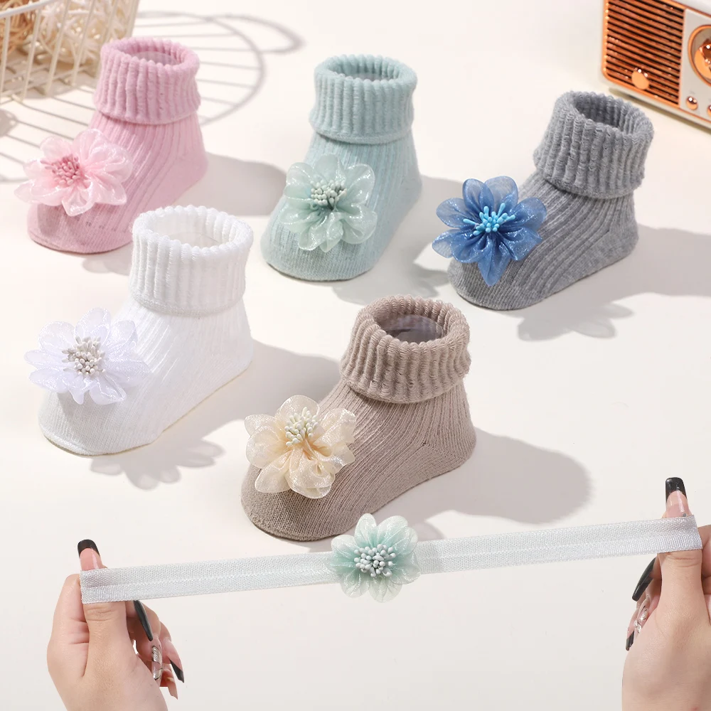 3 قطعة/زوج الطفل جوارب متماسكة 0-12 متر الصلبة الكوشيه المشي الجوارب Ins زهرة بلون الجوارب القصيرة للرضع الفتيان الفتيات الملابس