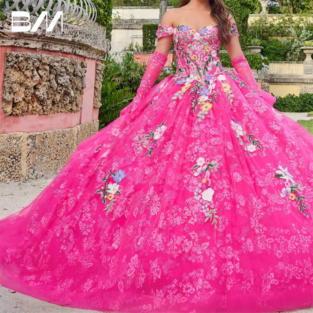 Sweet 15 16 Dresses Luxury Lace Off the Shoulder Sleeves Plus Size Party Prom Gown Cocktail